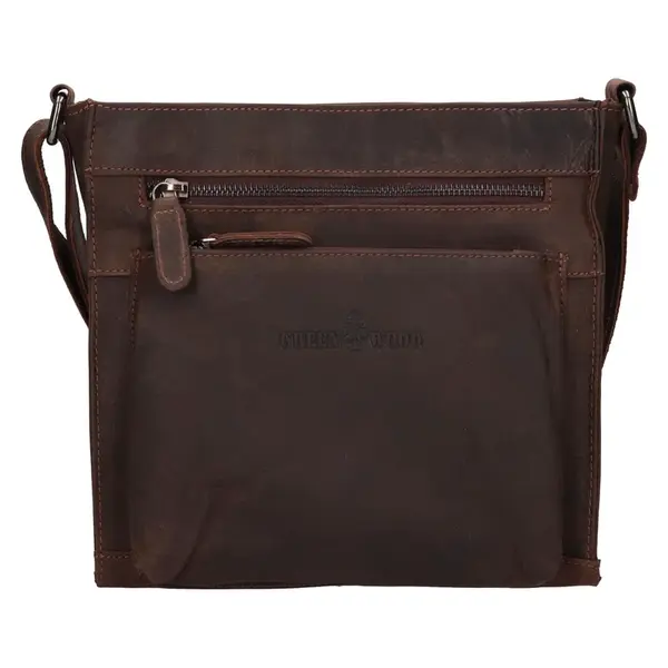 Dámska kožená crossbody kabelka Greenwood Stefani - tmavo hnedá