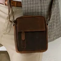 Pánská kožená taška přes rameno Greenwood Jerode - hnědá