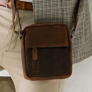 Pánská kožená taška přes rameno Greenwood Jerode - hnědá