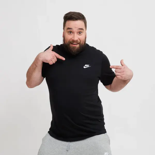 Nike Sportswear Club Mens T-Shirt S BLACK/WHITE