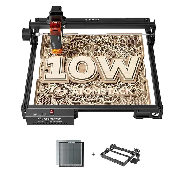 ATOMSTACK A10 Pro V2 10W Laser Engraver + Laser Bed + Rotary Roller