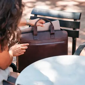 Pánská kožená taška na notebook The Chesterfield Brand Noah - hnědá