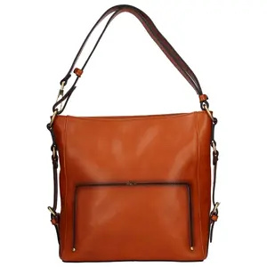 Elegantná dámska kožená kabelka Katana Darina - koňak