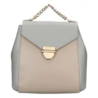 Elegantný dámsky kožený batoh Hexagona Reina - šedo-béžová