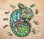Drevené puzzle – chameleón veľkosť M (craft box) - puzzle z kategorie 3D puzzle