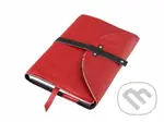 Kožený variabilní obal na knihy Nýty XL Červený