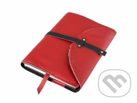 Kožený variabilní obal na knihy Nýty XL Červený