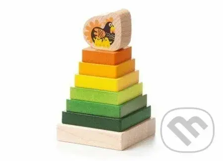 Barevná pyramida se slepičkou - hra z kategorie Stavebnice