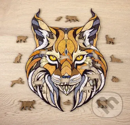 Drevené puzzle – Rys veľkosť M - puzzle z kategorie 3D puzzle