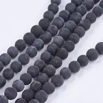 Natural Black Stone Bead Strands