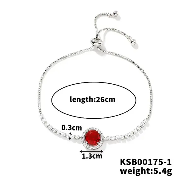 Adjustable Brass Rhinestone Link Slider Bracelets for Women