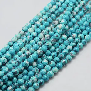 Synthetic Ocean White Jade Beads Strands