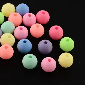 Round Spray Painted Fluorescent Acrylic Beads