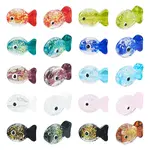 20Pcs 10 Colors Handmade Foil Lampwork Fish Beads