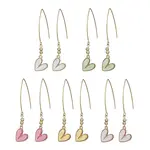 Alloy Heart with Acrylic Beaded Dangle Earrings