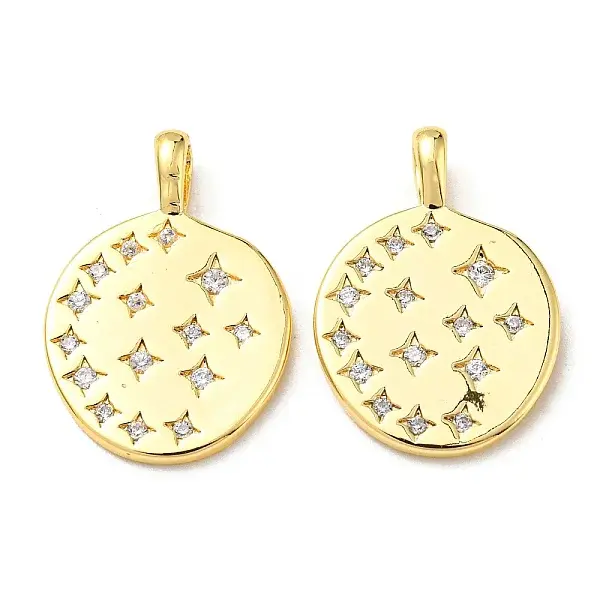 Brass Micro Pave Cubic Zirconia Pendants