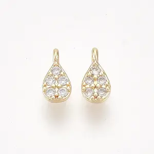 Brass Micro Pave Cubic Zirconia Charms
