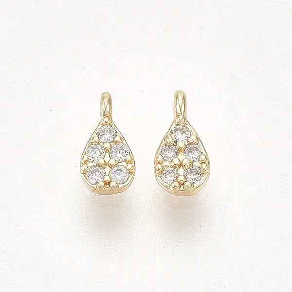 Brass Micro Pave Cubic Zirconia Charms