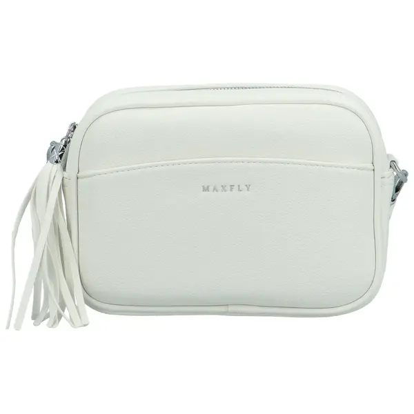 Stylová dámská koženková crossbody MaxFly Rozana, bílá
