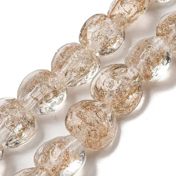 Handmade Gold Sand Lampwork Beads Strands