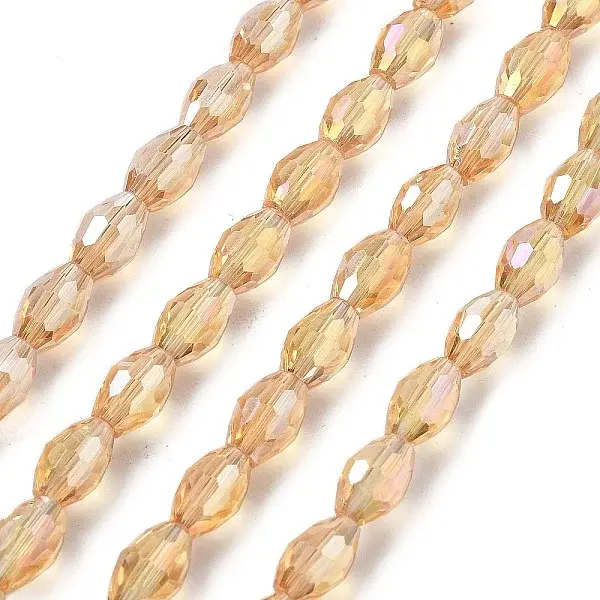Transparent Electroplate Glass Beads Strands
