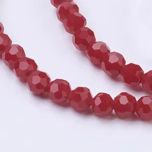 Faceted(32 Facets) Round Glass Beads Strands