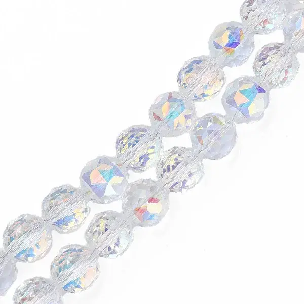 Electroplate Transparent Glass Beads Strands