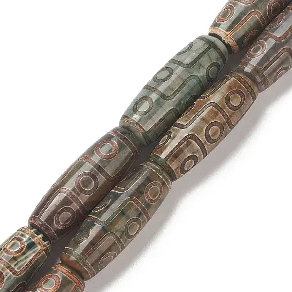 Tibetan Style 9-Eye dZi Beads Strands