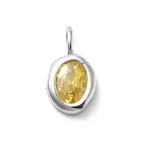 925 Sterling Silver Cubic Zirconia Oval Charms