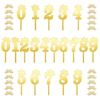 6Pcs 6 Style Acrylic Cake Insert Card Decoration