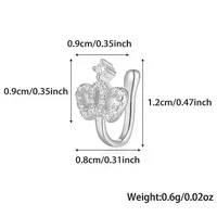 925 Sterling Silver Pave Clear Cubic Zirconia Nose Rings