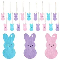 3 Bags 3 Colors Easter Theme Wooden Pendant Decorations