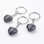 Natural Snowflake Obsidian Keychain