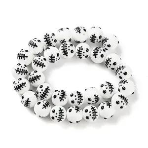 Halloween Themed Baking Paint Glass Beads Strands