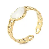 Ion Plating(IP) 304 Stainless Steel Curb Chain Cuff Finger Rings