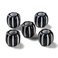 Spray Printed Opaque Acrylic European Beads