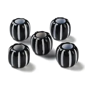 Spray Printed Opaque Acrylic European Beads