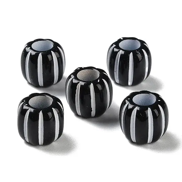 Spray Printed Opaque Acrylic European Beads