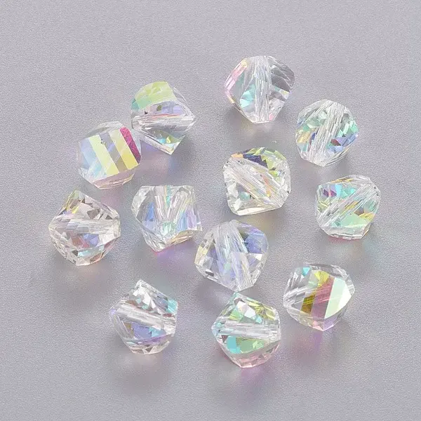 Faceted Electroplate K9 Glass Rhinestone Beads