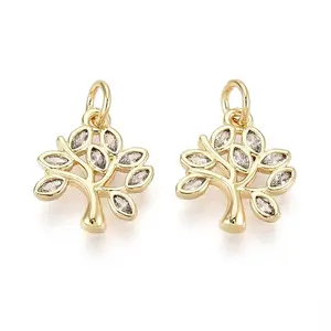 Brass Micro Pave Cubic Zirconia Pendants