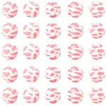 50Pcs Round with Petal Round Silicone Focal Beads