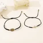 2Pcs Alloy Rhinestone Charm Bracelets for Women