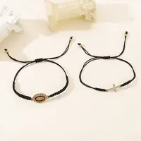 2Pcs Alloy Rhinestone Charm Bracelets for Women