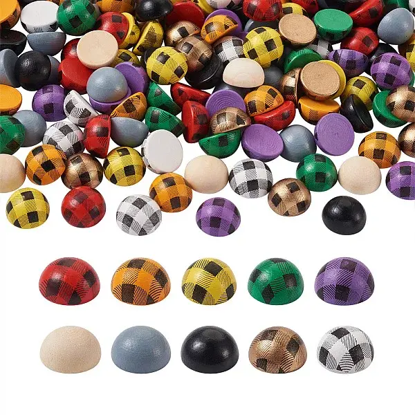 200Pcs Schima Wood Cabochons