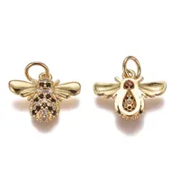 Brass Micro Pave Cubic Zirconia Charms