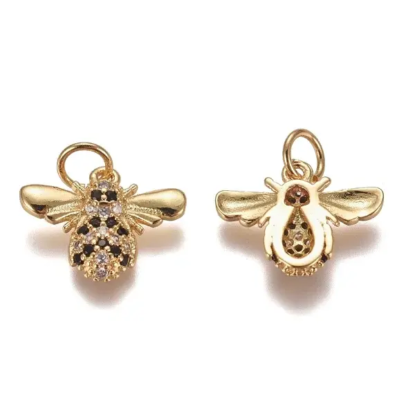 Brass Micro Pave Cubic Zirconia Charms