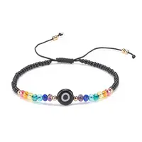 Lampwork Evil Eye & Glass Beaded Bracelet