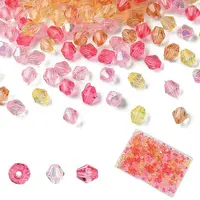 500Pcs 5 Colors Transparent Acrylic Beads