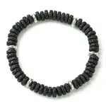 Natural Dyed Lava Rock Flat Round Beaded Stretch Bracelets for Men