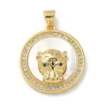 Brass Micro Pave Clear Cubic Zirconia Pendants